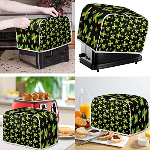 Gomyblomy Jamaica Flag 4 Slice Toaster Cover, Patriot Dust and Fingerprint Resistant Kitchen Aid Protective Cover, Stand Mixer Dust Cover with Handle