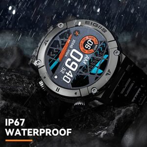 Smart Watch for Men with Bluetooth Call 1.32" HD Military Tactical Sports Watch Fitness Tracker with Heart Rate Sleep Monitor Pedometer Rugged Smartwatch Compatible with iPhone Samsung Android Phones