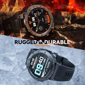 Smart Watch for Men with Bluetooth Call 1.32" HD Military Tactical Sports Watch Fitness Tracker with Heart Rate Sleep Monitor Pedometer Rugged Smartwatch Compatible with iPhone Samsung Android Phones