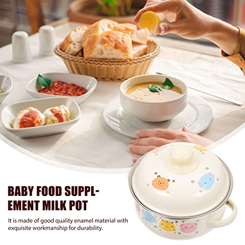 Enamel Cooking Stock Pot Soup Making Stew Pot Korean Stew Stock Pot Milk Pot for Kitchen Barbecue Picnic Cookware Pets