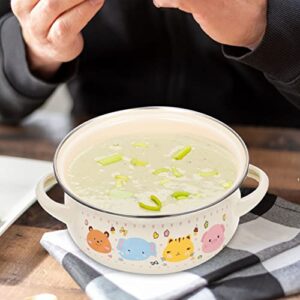 Enamel Cooking Stock Pot Soup Making Stew Pot Korean Stew Stock Pot Milk Pot for Kitchen Barbecue Picnic Cookware Pets