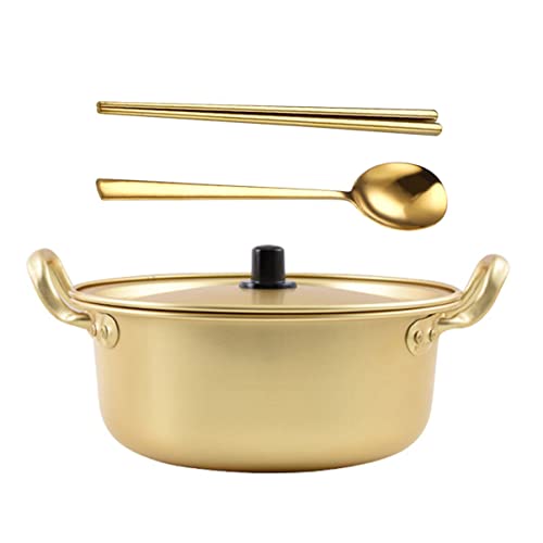 3 sets Sauce Xxcm Stockpots Korean Household Ramen Instant Enamel Pothot Pot Fast Golden Korea for Shin Hot-pot Kitchen Cm Metal Multipurpose Shabu Hot Bowl Stock Kimchi Appetizer