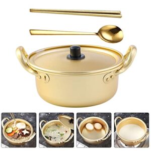 3 sets Sauce Xxcm Stockpots Korean Household Ramen Instant Enamel Pothot Pot Fast Golden Korea for Shin Hot-pot Kitchen Cm Metal Multipurpose Shabu Hot Bowl Stock Kimchi Appetizer