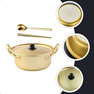 3 sets Sauce Xxcm Stockpots Korean Household Ramen Instant Enamel Pothot Pot Fast Golden Korea for Shin Hot-pot Kitchen Cm Metal Multipurpose Shabu Hot Bowl Stock Kimchi Appetizer