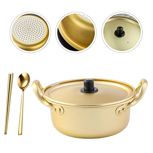 3 sets Sauce Xxcm Stockpots Korean Household Ramen Instant Enamel Pothot Pot Fast Golden Korea for Shin Hot-pot Kitchen Cm Metal Multipurpose Shabu Hot Bowl Stock Kimchi Appetizer