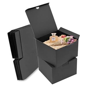 opaprain 10 pack of 6x6x4 inch black gift box with lid, recyclable paper suitable for wedding, festivals, gifts, graduation, birthday