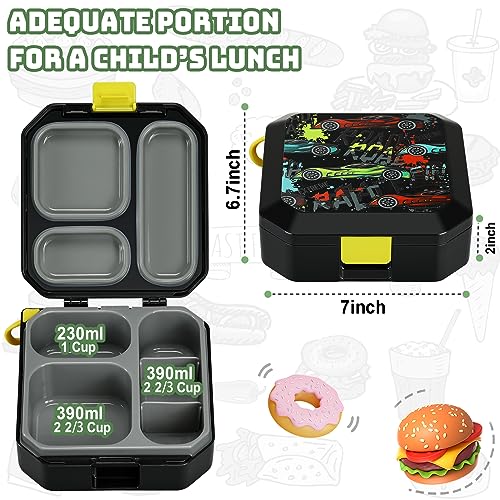 Itslife Bento Lunch Box for Kids, 3-5 Compartment with Leak Proof, 35oz Lunch Containers for Toddler, Dishwasher Safe, BPA Free, Ideal Portion 10 Designs for Kids School Gift (Sports Car