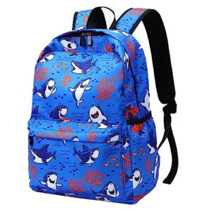 yunyinie 16 inch shark school backpack for boys, back to school supplies birthday gifts for kids for preschool, kindergarten