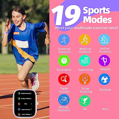 YOUSOKU Fitness Tracker Watch for Kids, IP68 Waterproof Kids Smart Watch with 1.5" DIY Dials 19 Sport Modes, Pedometers, Heart Rate, Sleep Monitor, Great Gift for Boys Girls Teens 6-14