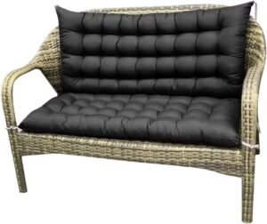 muvlus indoor/outdoor bench cushion, 59"x39.3" swing cushion wicker seat cushions,lounger garden furniture patio lounger bench seat cushions (black)