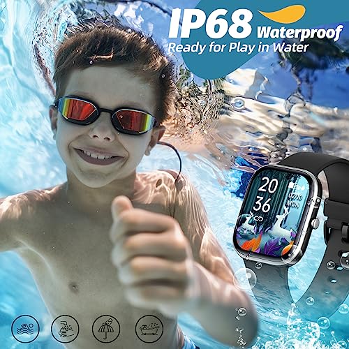 YOUSOKU Fitness Tracker Watch for Kids, IP68 Waterproof Kids Smart Watch with 1.5" DIY Dials 19 Sport Modes, Pedometers, Heart Rate, Sleep Monitor, Great Gift for Boys Girls Teens 6-14