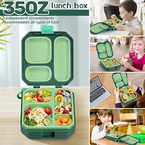 wiwens Bento Lunch Box for Kids, 35oz Leak-Proof 5 Compartment Lunch Container, BPA-Free, Food-Safe Materials, Ideal Portion Sizes for Ages 3-12 Girls Boys Toddlers for School