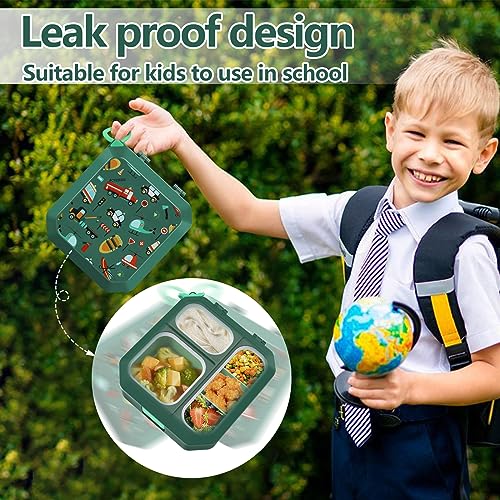 wiwens Bento Lunch Box for Kids, 35oz Leak-Proof 5 Compartment Lunch Container, BPA-Free, Food-Safe Materials, Ideal Portion Sizes for Ages 3-12 Girls Boys Toddlers for School