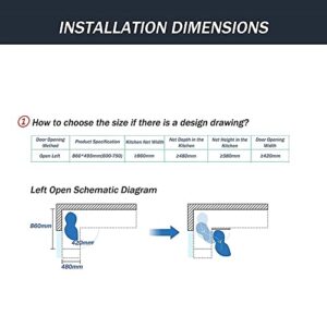 Blind Corner Cabinet Pull Out for More Than 860mm Cabinet Swing Left Pull Out Kitchen Cabinet Shelf Organizer with Soft Close And 2 Tiers Swing Tray, Left Open