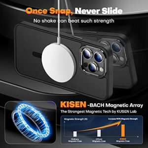 KISEN for iPhone 14 Pro Case Magnetic Compatible with MagSafe Slim Translucent Matte Phone Case Cover 6.1 inch, Black