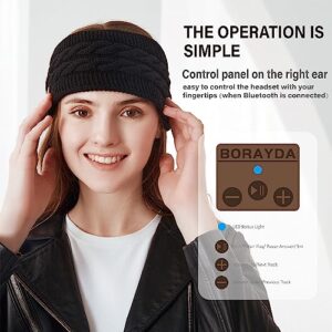 BORAYDA Bluetooth Headband, HD Stereo, Built-in Microphone, Workout, Running, Sports, Men/Women Gift