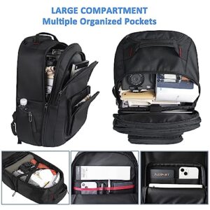 WIRABO Rolling Backpack Travel Wheeled Backpack 15.6 inch Laptop Backpack with Wheels Carry on Luggage Business Trolley Suitcase for Men Women Adults Computer Bag Black