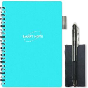 smart reusable notebook, 5.9 x 8.5” smart notebook with pen and microfiber cloth included, waterproof reusable notebook digital planner for work school journal writing