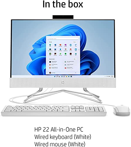 HP 22 AIO 21.5" FHD All-in-One Business Desktop Computer [Windows 11 Pro], Intel Celeron J4025 (up to 2.9 GHz), 16GB DDR4 RAM, 1TB SSD, WiFi, Bluetooth 4.2, HDMI, RJ-45, Keyboard & Mouse, w/Battery