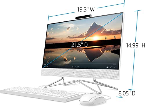 HP 22 AIO 21.5" FHD All-in-One Business Desktop Computer [Windows 11 Pro], Intel Celeron J4025 (up to 2.9 GHz), 16GB DDR4 RAM, 1TB SSD, WiFi, Bluetooth 4.2, HDMI, RJ-45, Keyboard & Mouse, w/Battery
