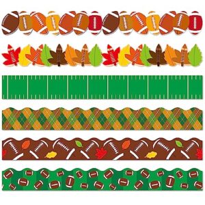 96pcs fall football bulletin board borders maple leaves orange brown green border trim fall harvest sport themed decoration borders for thanksgiving day classroom chalkboard white board supplies