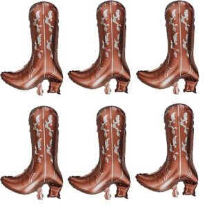 6 pcs 30 inch western boot balloons cowboy cowgirl boot for western party last rodeo bachelorette party cowgirl boho cow disco horse farm party supplies
