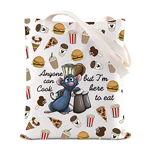 FOTAP Remy Quote Gift Anyone Can Cook Quote Makeup Bag Ratatouille Gift Remy Inspired Zipper Pouch Mouse Chef Cosmetic Bag (anyone cook Tote)