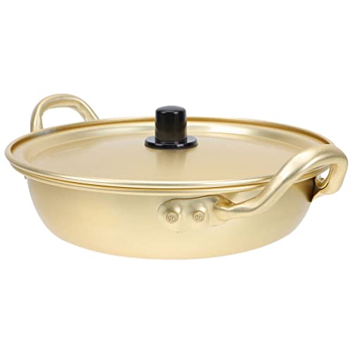 Luxshiny Korean Ramen Cooking Pot Ramen Cooking Pot with Lid Korean Ramen Pot Fast Heating Pot Alluminum Noodles Pot with Handles Kitchen Cookware for Soup Pasta Stew 20cm