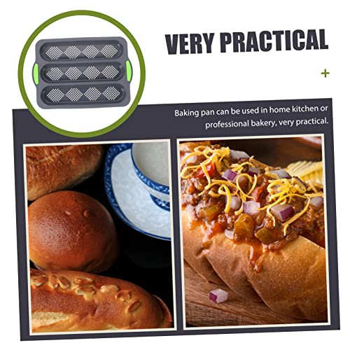 UPKOCH Three Slot Bread Mold Cake Baking Pans Toast Bread Silicone Cake Mold Pullman Loaf Pan with Lid Kitchen Loaf Pan French Non-stick Bread Pan Non-stick Baking Pan Baking Mold Toaster