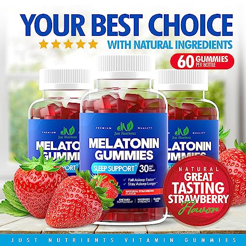 Melatonin 30mg Gummies for Adults (60 Servings) - Maximum Strength Sleep Gummies with 30mg of Melatonin Per Gummy - Gluten-Free, Non-GMO, 100% Vegetarian, Great Tasting Strawberry Flavor - 60 Gummies