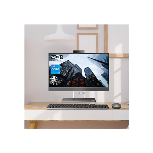 Lenovo IdeaCentre 5i All-in-One Business Desktop, 23.8" FHD Touchscreen, Intel Core i5-12500H, 8GB RAM DDR5, 512GB PCIe SSD, Webcam, Wi-Fi 6, Wireless Keyboard & Mouse, Windows 11 Home, Grey