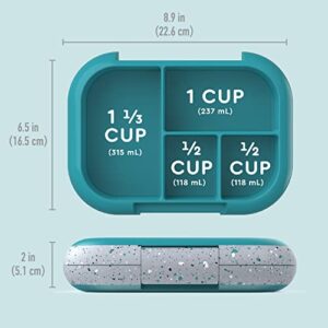 Bentgo® Kids Chill Lunch Box - Confetti Designed Leak-Proof Bento Box & Removable Ice Pack - 4 Compartments, Microwave & Dishwasher Safe, Patented, 2-Year Warranty (Confetti Edition - Truly Teal)