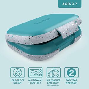 Bentgo® Kids Chill Lunch Box - Confetti Designed Leak-Proof Bento Box & Removable Ice Pack - 4 Compartments, Microwave & Dishwasher Safe, Patented, 2-Year Warranty (Confetti Edition - Truly Teal)