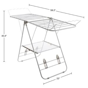 Everyday Home Clothes Drying Rack - Indoor/Outdoor Portable Laundry Rack for Clothing, Towels, Shoes and More - Collapsible Clothes Stand (White)