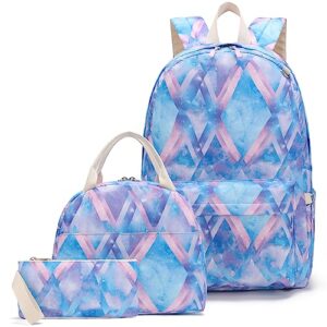 ezycok teen girls school backpack kids bookbag set with lunch bag pencil case travel laptop backpack casual daypack