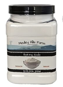 baking soda aluminum free by medley hills farm 2.5 lbs. in reusable container - gluten-free all purpose baking soda for cooking, baking & cleaning - sodium bicarbonate pure baking soda bulk - made in usa