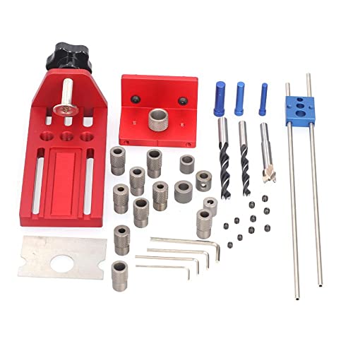 Upgrade Your Woodworking Skills with Adjustable Dowel Jig Kit and Hole Drill Guide - Woodworking Jigs and Fixtures for Perfect Drilled Holes - Includes Woodworking Tool Set - Buy Now