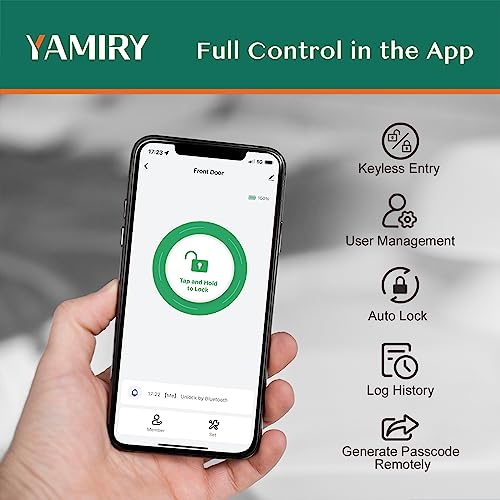 Smart Door Handle Lock with Keypad: Yamiry Fingerprint Smart Lock - Keyless Entry Door Lock for Front Door - Digital Door Lock - WiFi Door Lock with APP - Genarate Passcode Remotely - DIY Installation