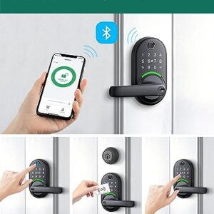 Smart Door Handle Lock with Keypad: Yamiry Fingerprint Smart Lock - Keyless Entry Door Lock for Front Door - Digital Door Lock - WiFi Door Lock with APP - Genarate Passcode Remotely - DIY Installation