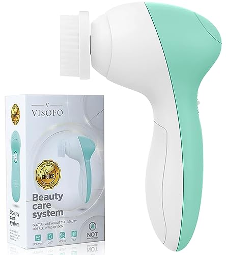 Face Scrubber | Facial Cleansing Brush Exfoliator Skin Care Beauty Products Powered Electric Wash Exfoliating Skincare Women Spin Cleanser Tools Cleaning Scrub Washer Self Care (Simple Opal)