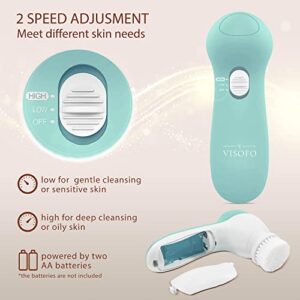 Face Scrubber | Facial Cleansing Brush Exfoliator Skin Care Beauty Products Powered Electric Wash Exfoliating Skincare Women Spin Cleanser Tools Cleaning Scrub Washer Self Care (Simple Opal)