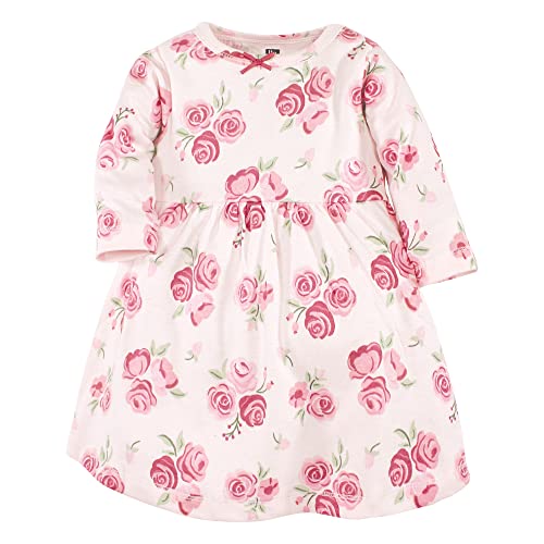 Hudson Baby Infant and Toddler Girl Cotton Dresses, Blush Rose Leopard, 18-24 Months