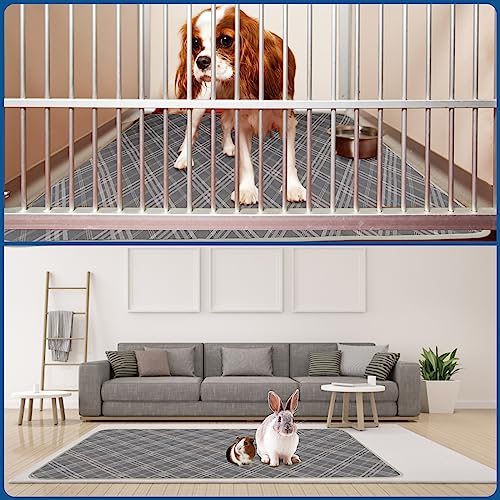 FAWAIKTU 2 Pack Guinea Pig Cage Liners, 47" X 24" Guinea Pig Bedding Reusable Rabbit Bedding, Absorbent Pet Cage Liners for Small Animals Cages Hamster Rat Rabbit Guinea Pig (Grey)