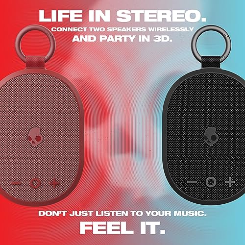 Skullcandy Kilo Wireless Bluetooth Speaker - IPX7 Waterproof Mini Bluetooth Speaker with 24 Hour Battery, Downward Firing Passive Radiator, and True Wireless Pairing - Perfect for Outdoor