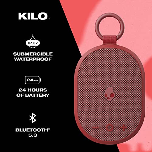 Skullcandy Kilo Wireless Bluetooth Speaker - IPX7 Waterproof Mini Bluetooth Speaker with 24 Hour Battery, Downward Firing Passive Radiator, and True Wireless Pairing - Perfect for Outdoor