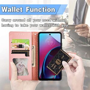 ONV Wallet Case for Oppo Reno 7 SE -1.5M Adjustable Strap Emboss Feather Flip Phone Case Card Slot Magnet Leather Shell Flip Stand Cover for Oppo Reno 7 SE [MZY] -Orange