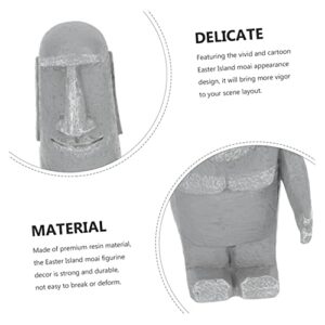 YARNOW Stone Statue Car Ornament Home Decorations Car Decoration Monolith Moai Figurine Easter Island Sculpture Moai Figurines Moai Ornaments Desktop Tiny Moai Statues Moai Grey Household