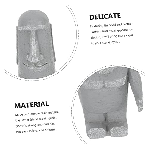 YARNOW Stone Statue Car Ornament Home Decorations Car Decoration Monolith Moai Figurine Easter Island Sculpture Moai Figurines Moai Ornaments Desktop Tiny Moai Statues Moai Grey Household