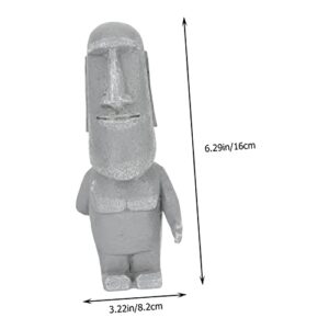 YARNOW Stone Statue Car Ornament Home Decorations Car Decoration Monolith Moai Figurine Easter Island Sculpture Moai Figurines Moai Ornaments Desktop Tiny Moai Statues Moai Grey Household