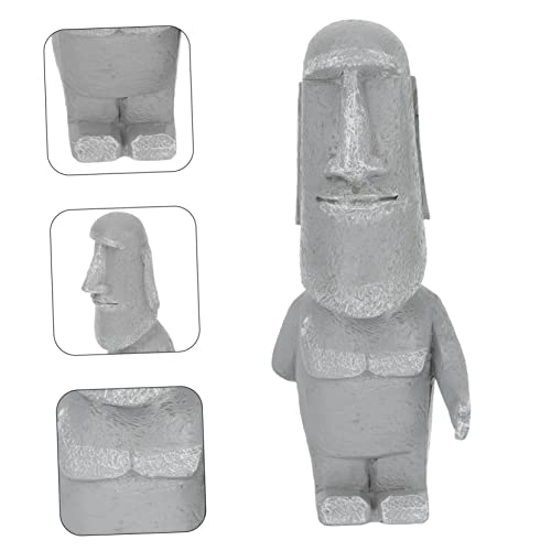 YARNOW Stone Statue Car Ornament Home Decorations Car Decoration Monolith Moai Figurine Easter Island Sculpture Moai Figurines Moai Ornaments Desktop Tiny Moai Statues Moai Grey Household